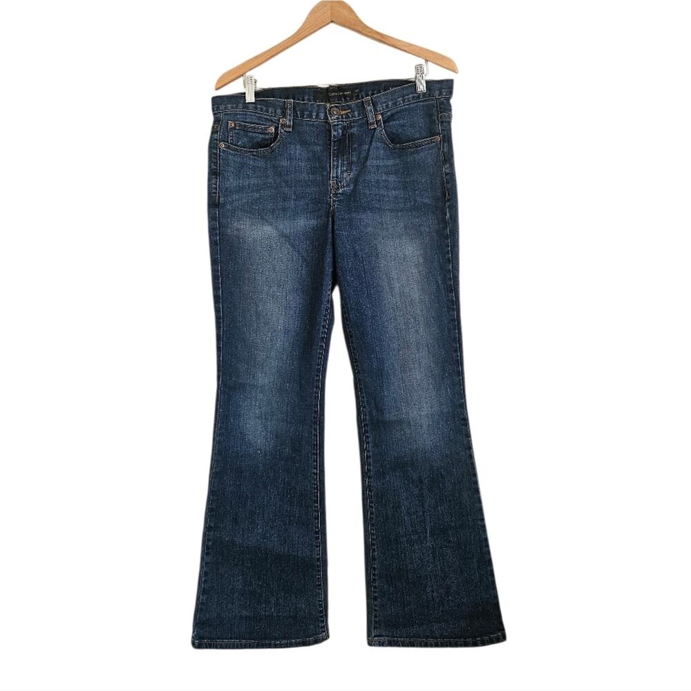 Calvin Klein Flare Medium Blue Wash Y2K Denim Jeans, Size 31/12